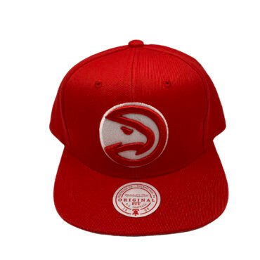 Mitchell & Ness Atlanta Hawks Team Ground 2.0 Red/Current Logo Adjustable Snapback Hat Cap