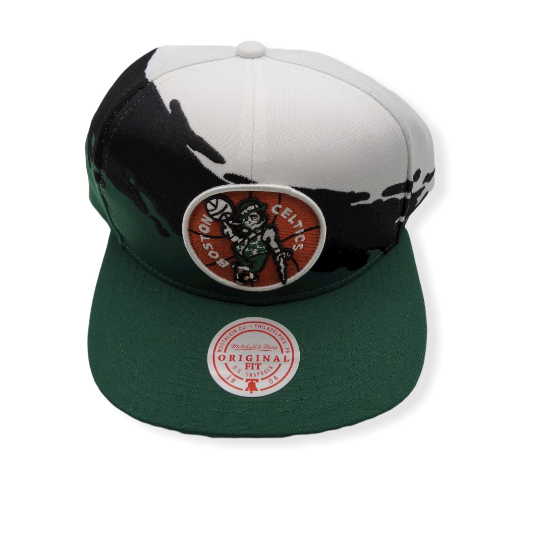 Mitchell & Ness Boston Celtics Paintbrush Adjustable Snapback Hat Cap