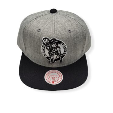 Mitchell & Ness Boston Celtics Grey Black Pop Adjustable Snapback Hat Cap