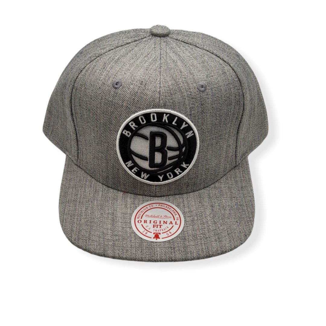 Mitchell & Ness Brooklyn Nets Team Heather 2.0 Adjustable Snapback Hat Cap