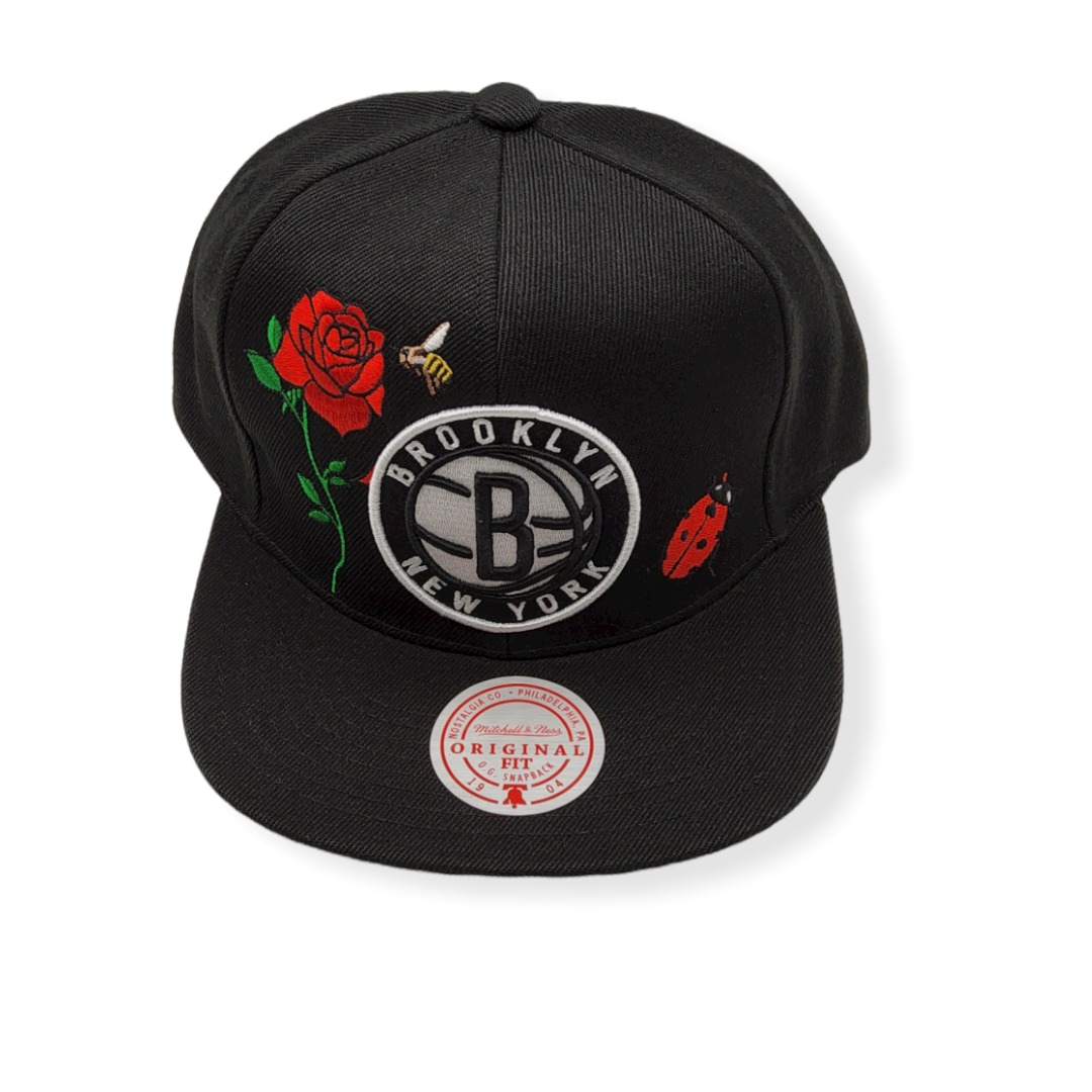 Mitchell & Ness Brooklyn Nets State Flower Adjustable Snapback Hat Cap
