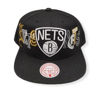 Mitchell & Ness Brooklyn Nets Hype Type Adjustable Snapback Hat Cap