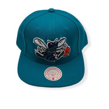 Mitchell & Ness Charlotte Hornets Team Ground 2.0 Teal/HWC Logo Adjustable Snapback Hat Cap