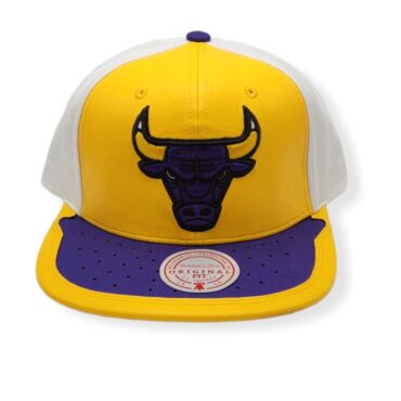 Mitchell & Ness Chicago Bulls Day One Yellow/Purple Adjustable Snapback Hat Cap