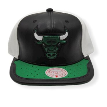Mitchell & Ness Chicago Bulls Day One White/Green Adjustable Snapback Hat Cap