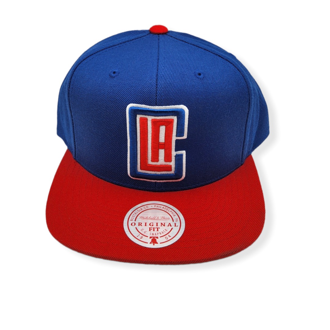 Mitchell & Ness Los Angeles Clippers Wool 2 Tone Royal/Red Adjustable Snapback Hat Cap