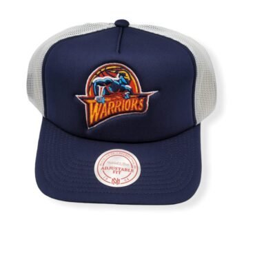 Mitchell & Ness Golden State Warriors Off The Backboard Trucker Blue/White Adjustable Snapback Hat Cap
