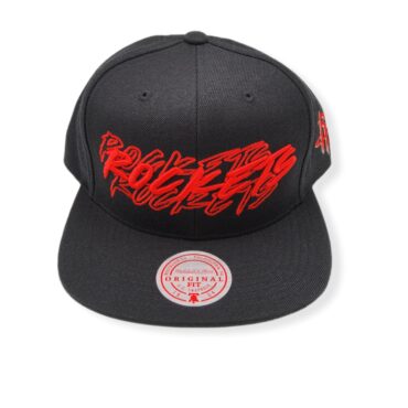 Mitchell & Ness Houston Rockets Ragin TC Black Adjustable Snapback Hat Cap
