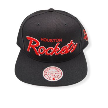 Mitchell & Ness Houston Rockets Foundation Script Adjustable Snapback Hat Cap