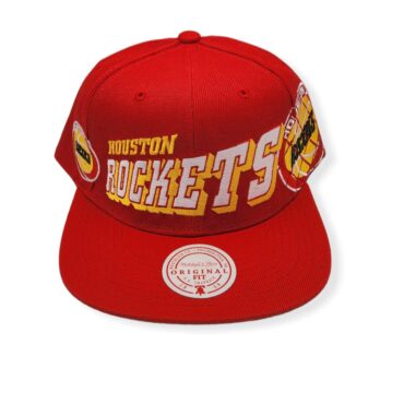 Mitchell & Ness Houston Rockets The Grid Red Adjustable Snapback Hat Cap