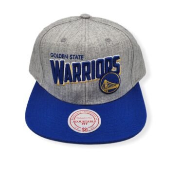 Mitchell & Ness Golden State Warriors Tip Off Wave Hardwood Classics Black/Blue Adjustable Snapback Hat Cap