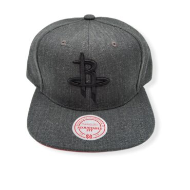 Mitchell & Ness Houston Rockets Dark Heather Wool Adjustable Snapback Hat Cap