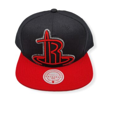 Mitchell & Ness Houston Rockets Neon Crop XL Black/Red Adjustable Snapback Hat Cap