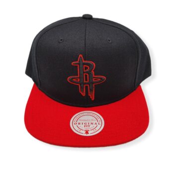 Mitchell & Ness Houston Rockets Pop Block Black/Red Adjustable Snapback Hat Cap