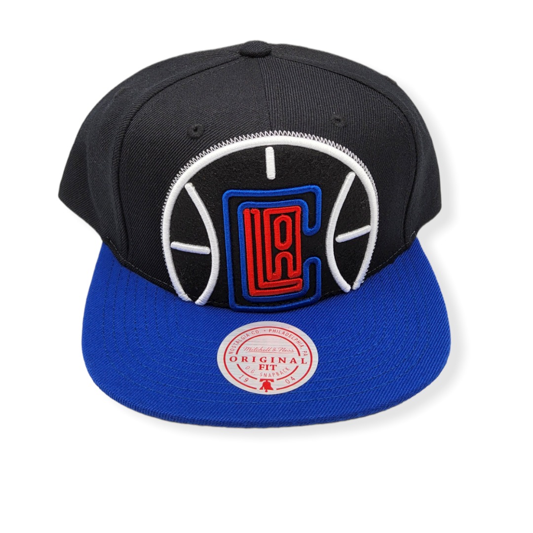 Mitchell & Ness Los Angeles Clippers Neon Crop XL Black/Royal Adjustable Snapback Hat Cap