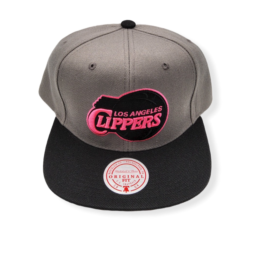 Mitchell & Ness Los Angeles Clippers Neon Lights Hardwood Classics Grey/Black Adjustable Snapback Hat Cap