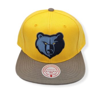 Mitchell & Ness Memphis Grizzlies Core Basic Gold/Grey Adjustable Snapback Hat Cap