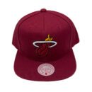 Mitchell & Ness Miami Heat Core Basic Maroon Adjustable Snapback Hat Cap