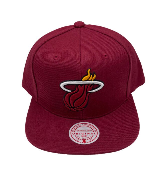 Mitchell & Ness Miami Heat Core Basic Maroon Adjustable Snapback Hat Cap