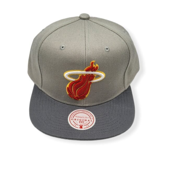 Mitchell & Ness Miami Heat Cool Grey 3 Adjustable Snapback Hat Cap