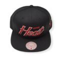 Mitchell & Ness Miami Heat Foundation Script Black Adjustable Snapback Hat Cap