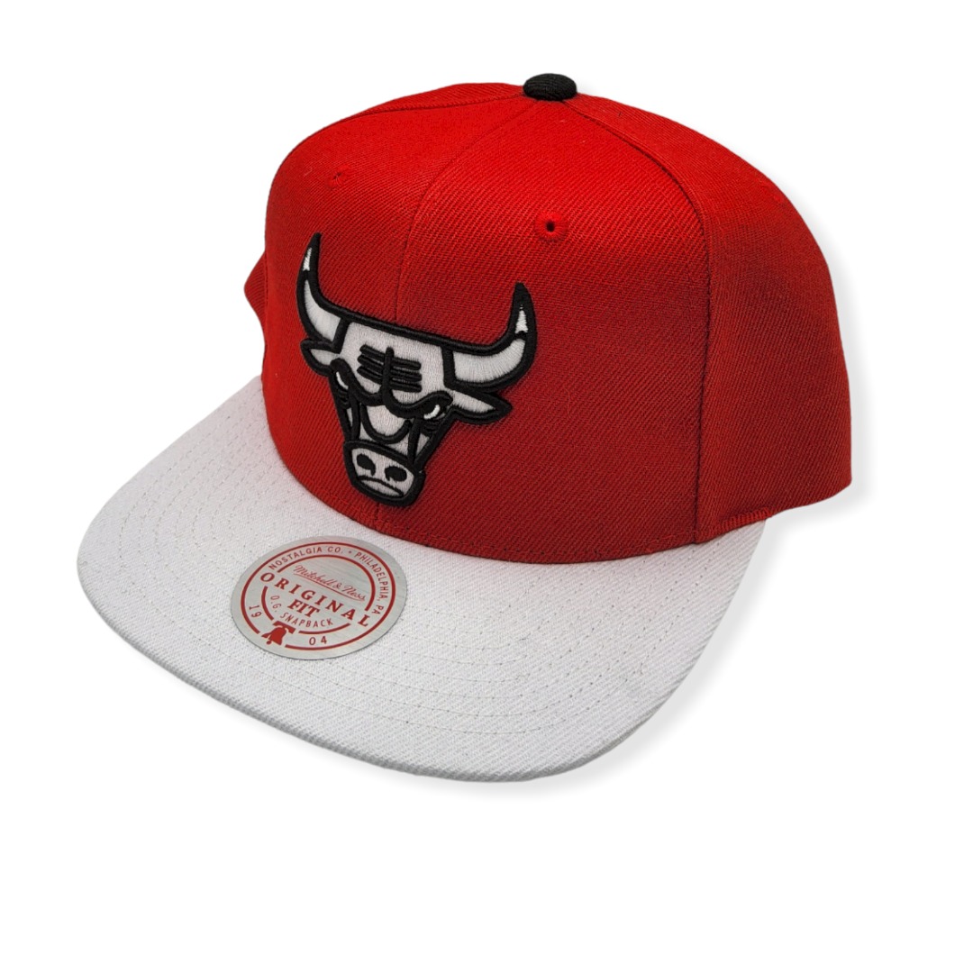 Mitchell & Ness Chicago Bulls Cardinal Red 2 Tone Adjustable Snapback Hat Cap