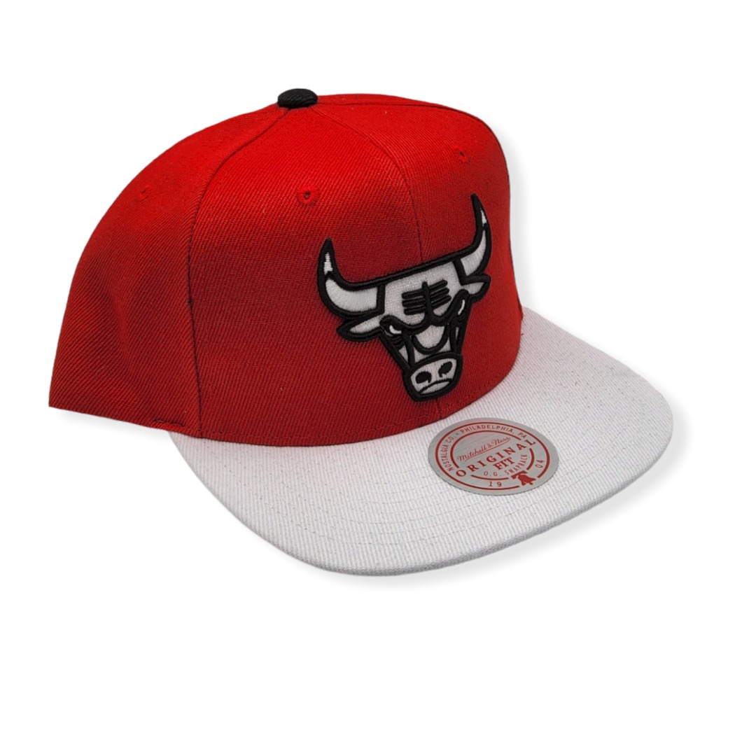 Mitchell & Ness Chicago Bulls Cardinal Red 2 Tone Adjustable Snapback Hat Cap