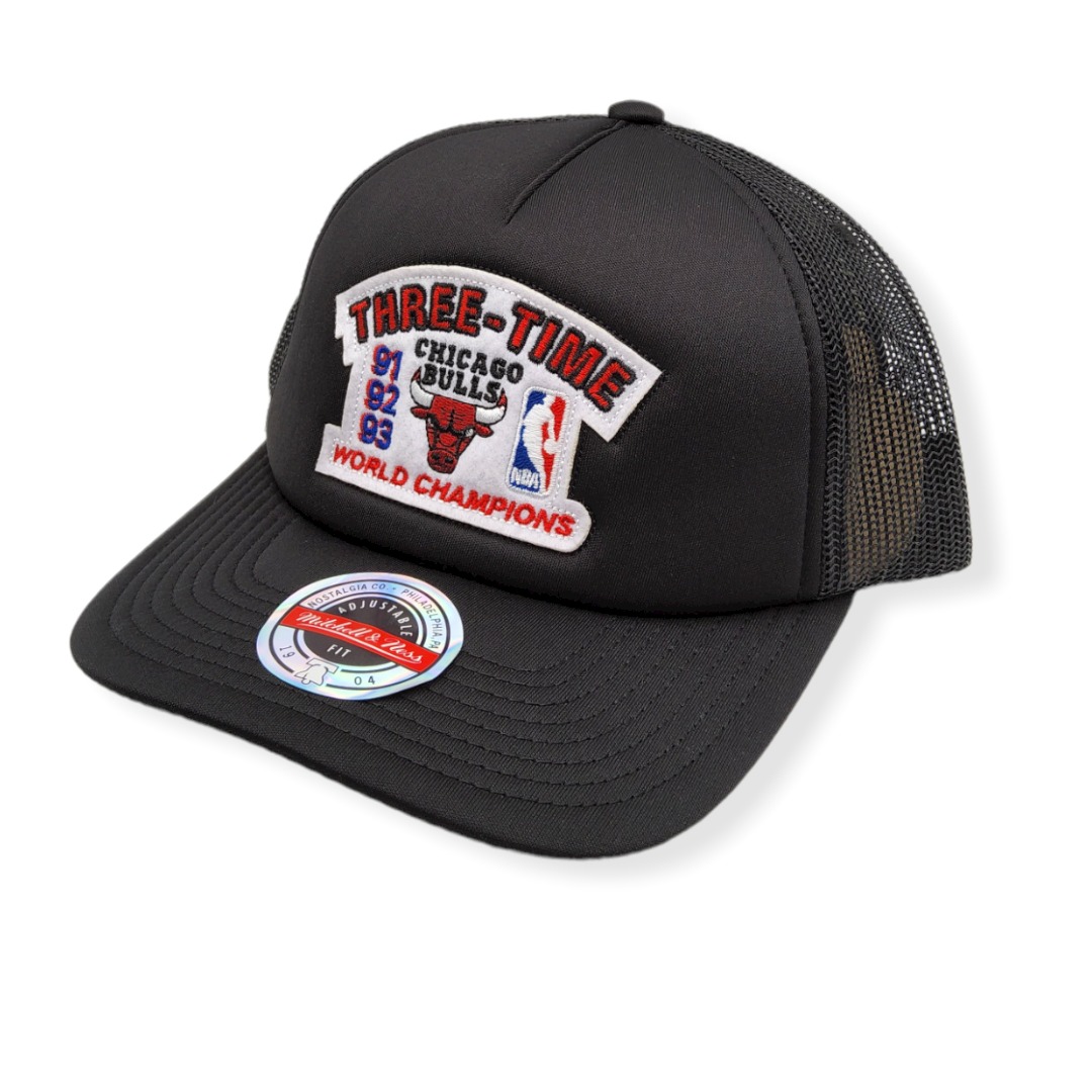 Mitchell & Ness Chicago Bulls Championship Trucker Black Adjustable Snapback Hat Cap
