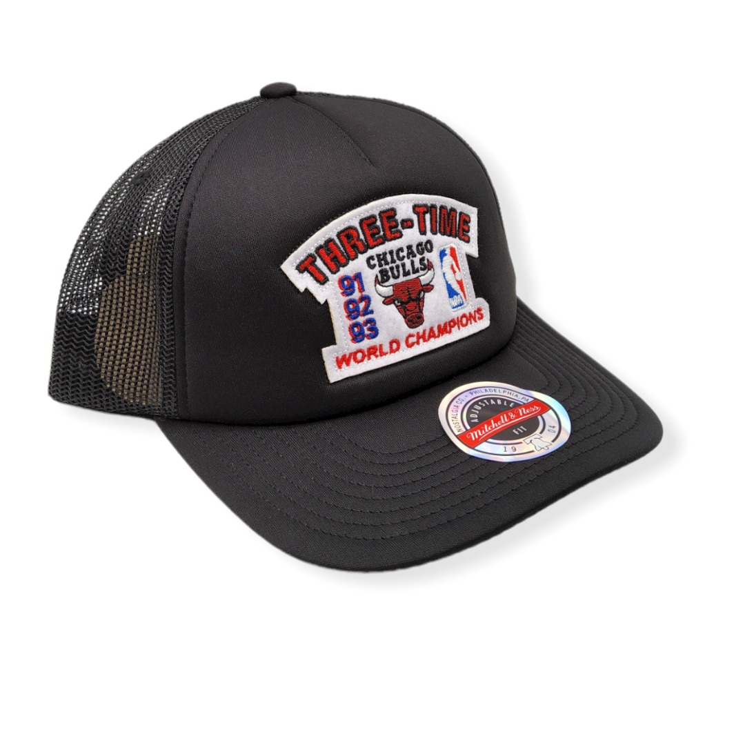 Mitchell & Ness Chicago Bulls Championship Trucker Black Adjustable Snapback Hat Cap