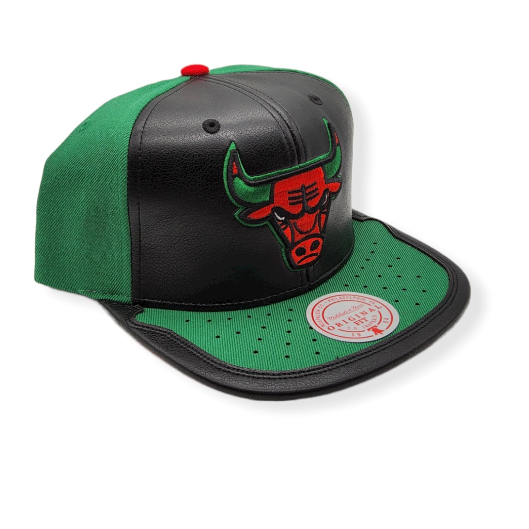 Mitchell & Ness Chicago Bulls Day One Green/Red Adjustable Snapback Hat Cap