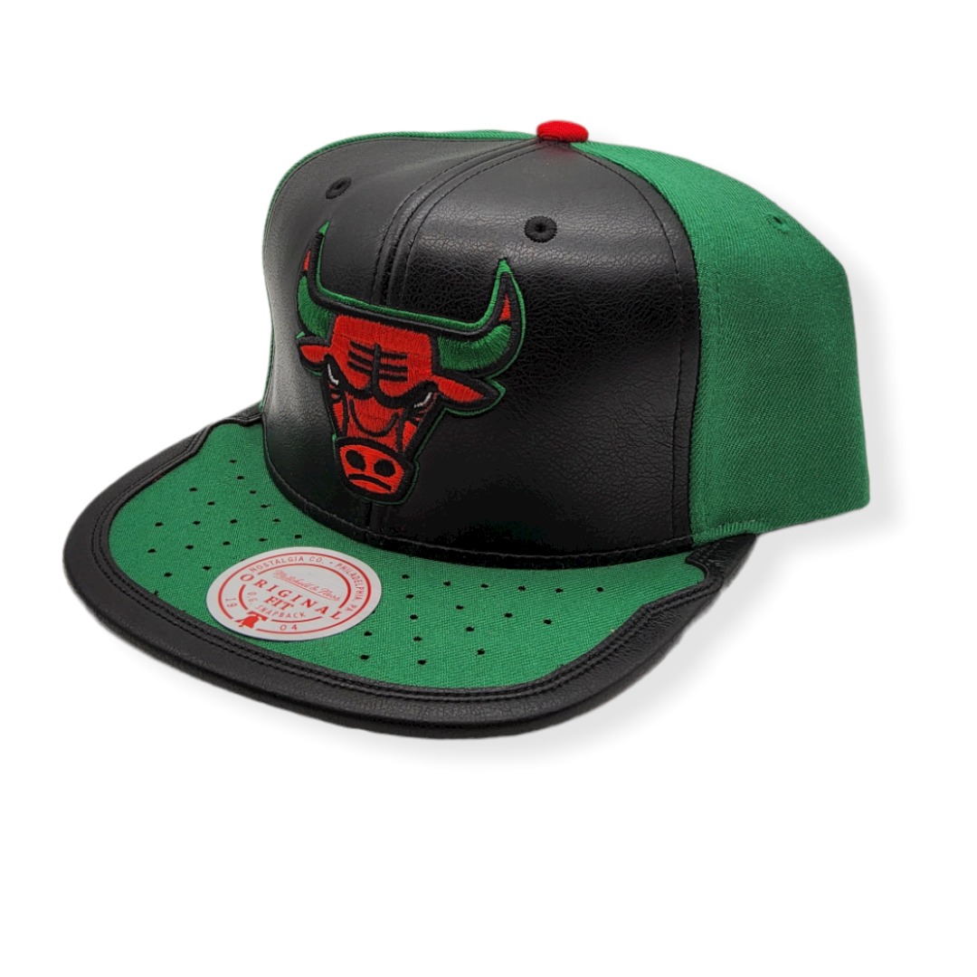 Mitchell & Ness Chicago Bulls Day One Green/Red Adjustable Snapback Hat Cap