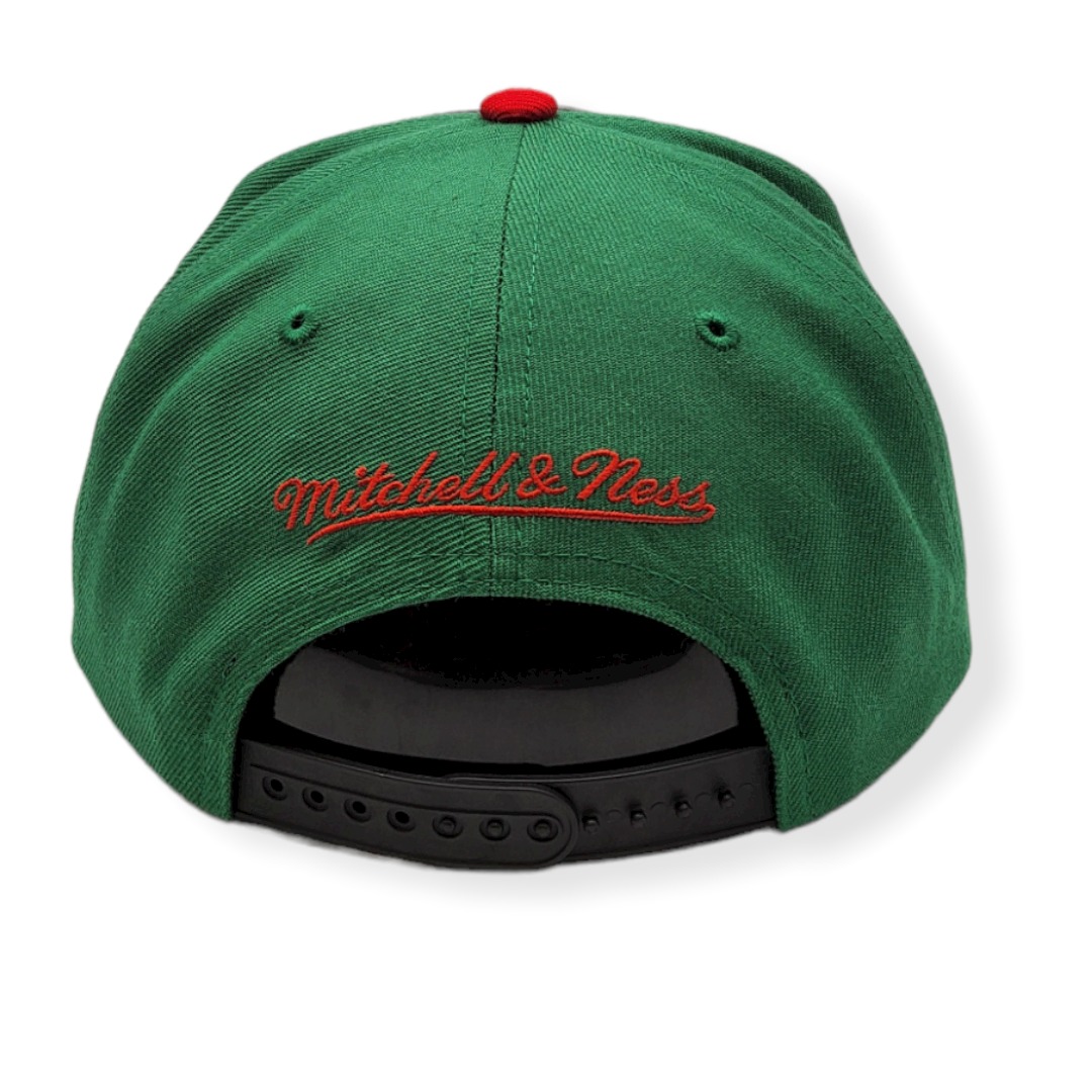 Mitchell & Ness Chicago Bulls Day One Green/Red Adjustable Snapback Hat Cap