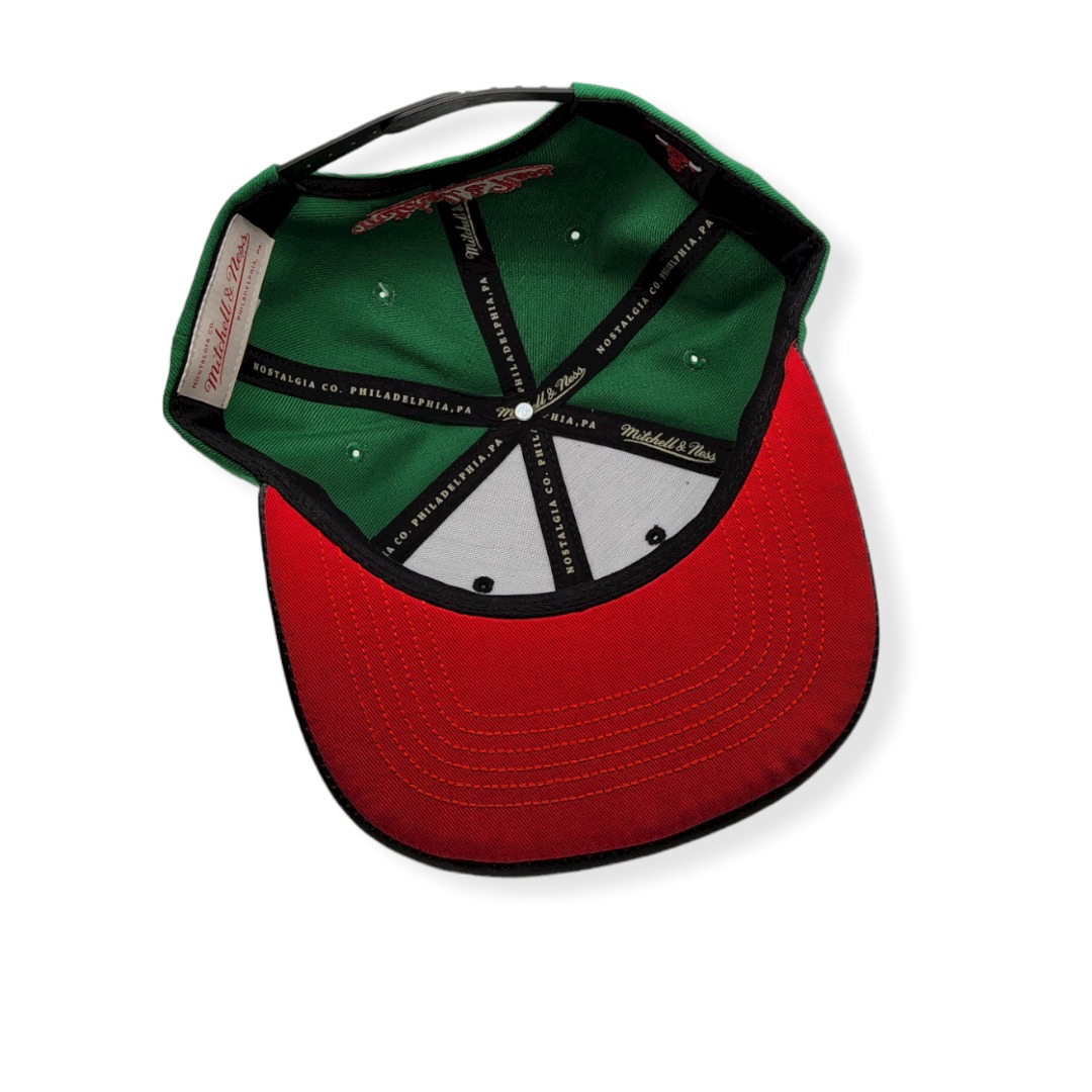 Mitchell & Ness Chicago Bulls Day One Green/Red Adjustable Snapback Hat Cap