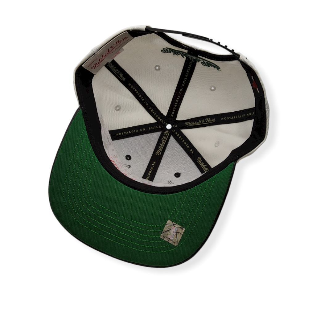 Mitchell & Ness Chicago Bulls Day One White/Green Adjustable Snapback Hat Cap