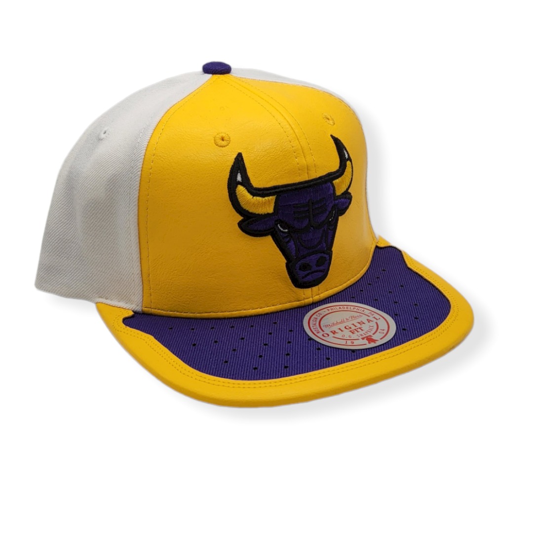 Mitchell & Ness Chicago Bulls Day One Yellow/Purple Adjustable Snapback Hat Cap