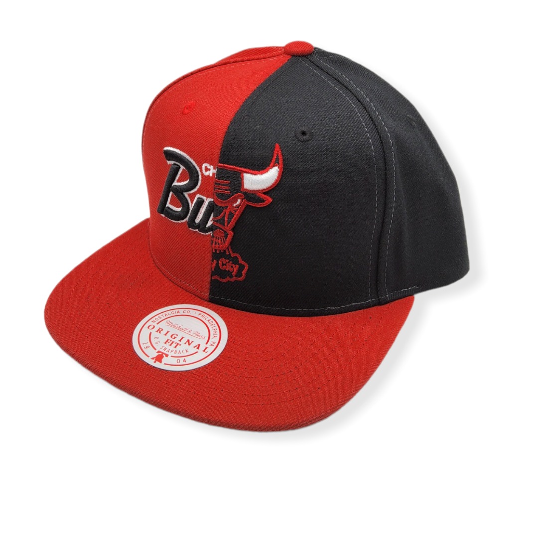Mitchell & Ness Chicago Bulls Split Crown Hardwood Classics Red Adjustable Snapback Hat Cap