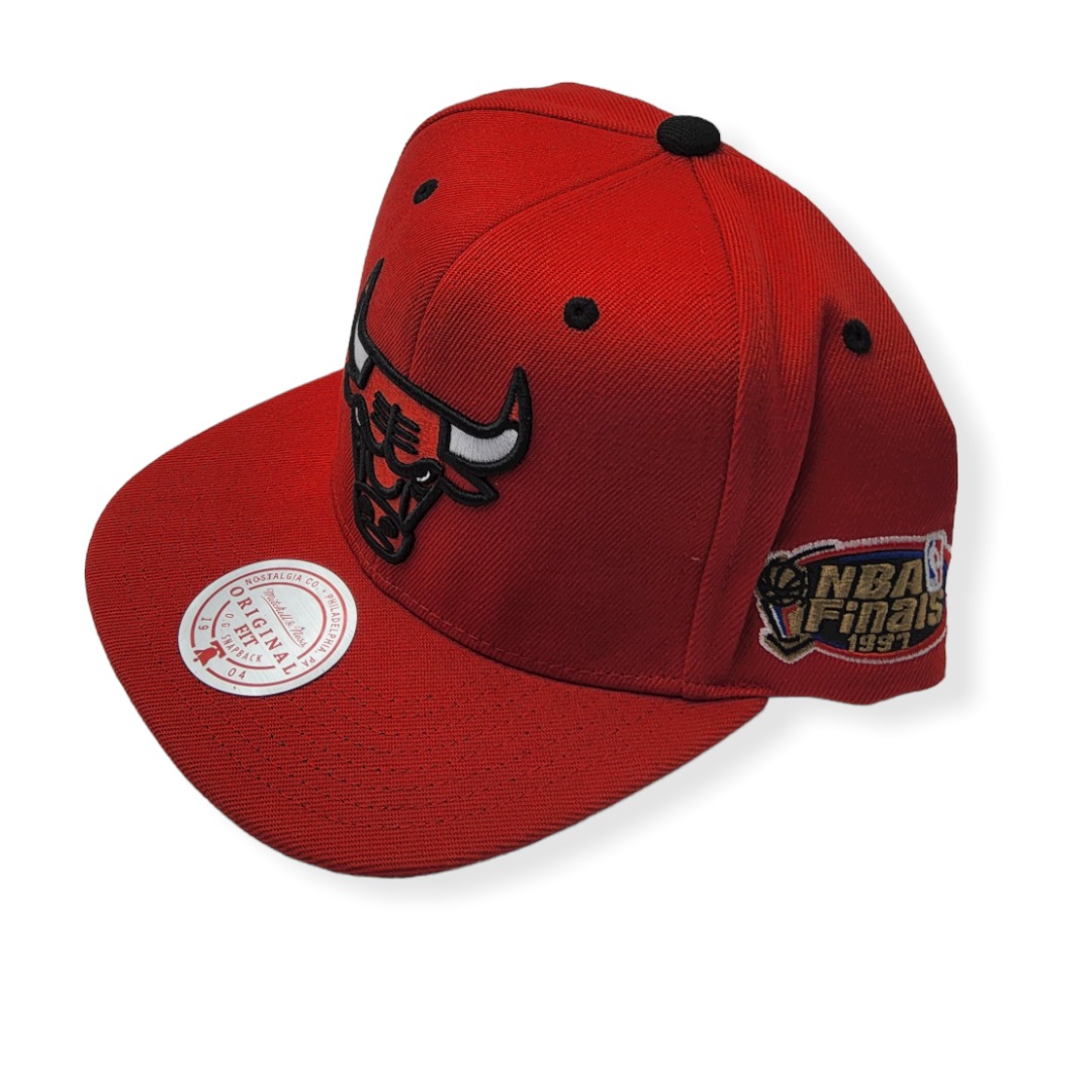 Mitchell & Ness Chicago Bulls The Champs 1997 Finals Red Adjustable Snapback Hat Cap