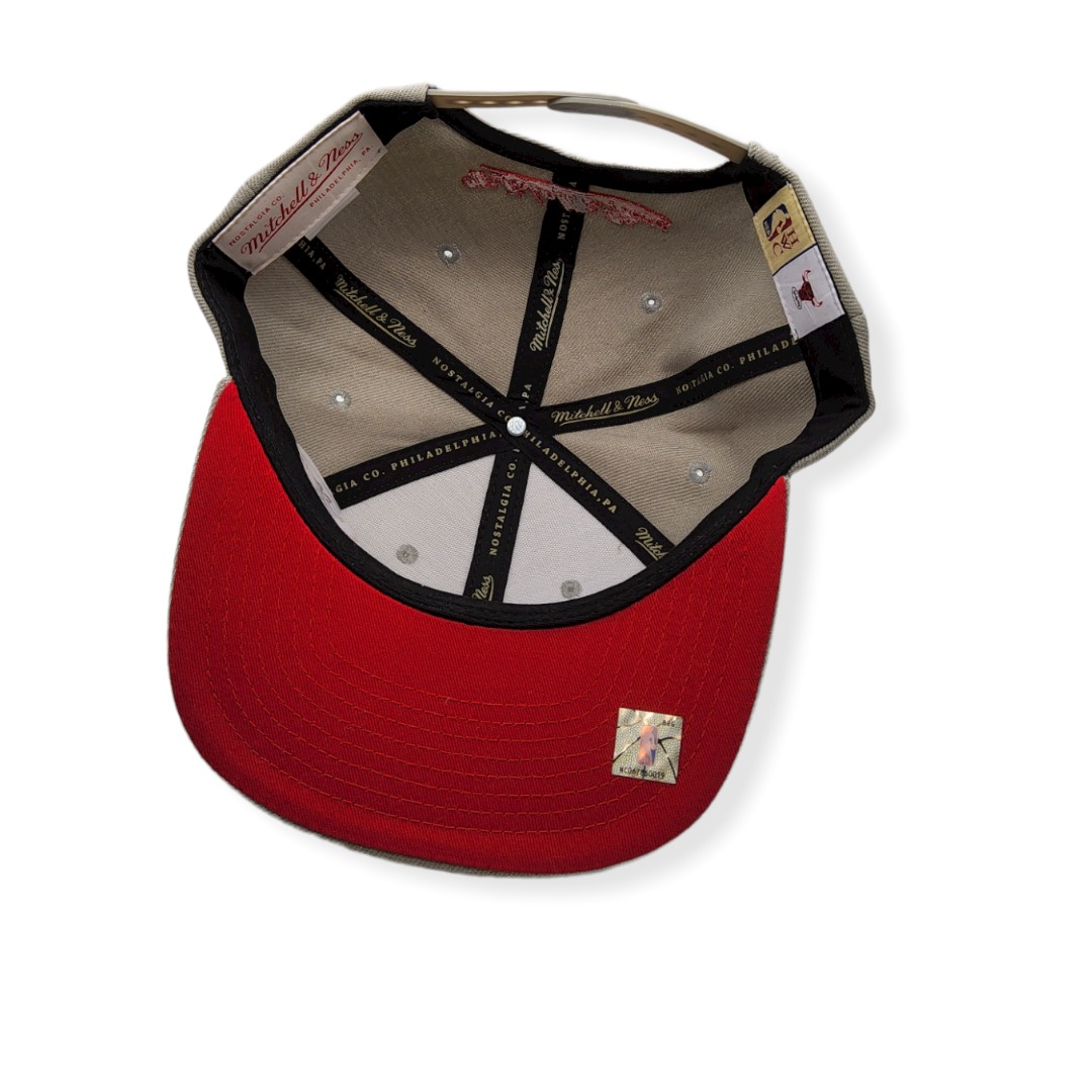 Mitchell & Ness Chicago Bulls Two Tonal Hardwood Classics Grey Adjustable Snapback Hat Cap
