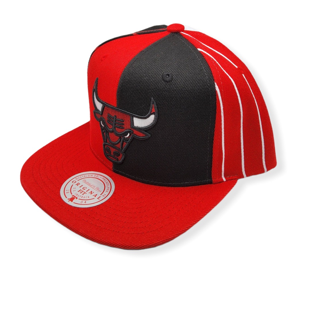 Mitchell & Ness Chicago Bulls What the Pinstripe Adjustable Snapback Hat Cap