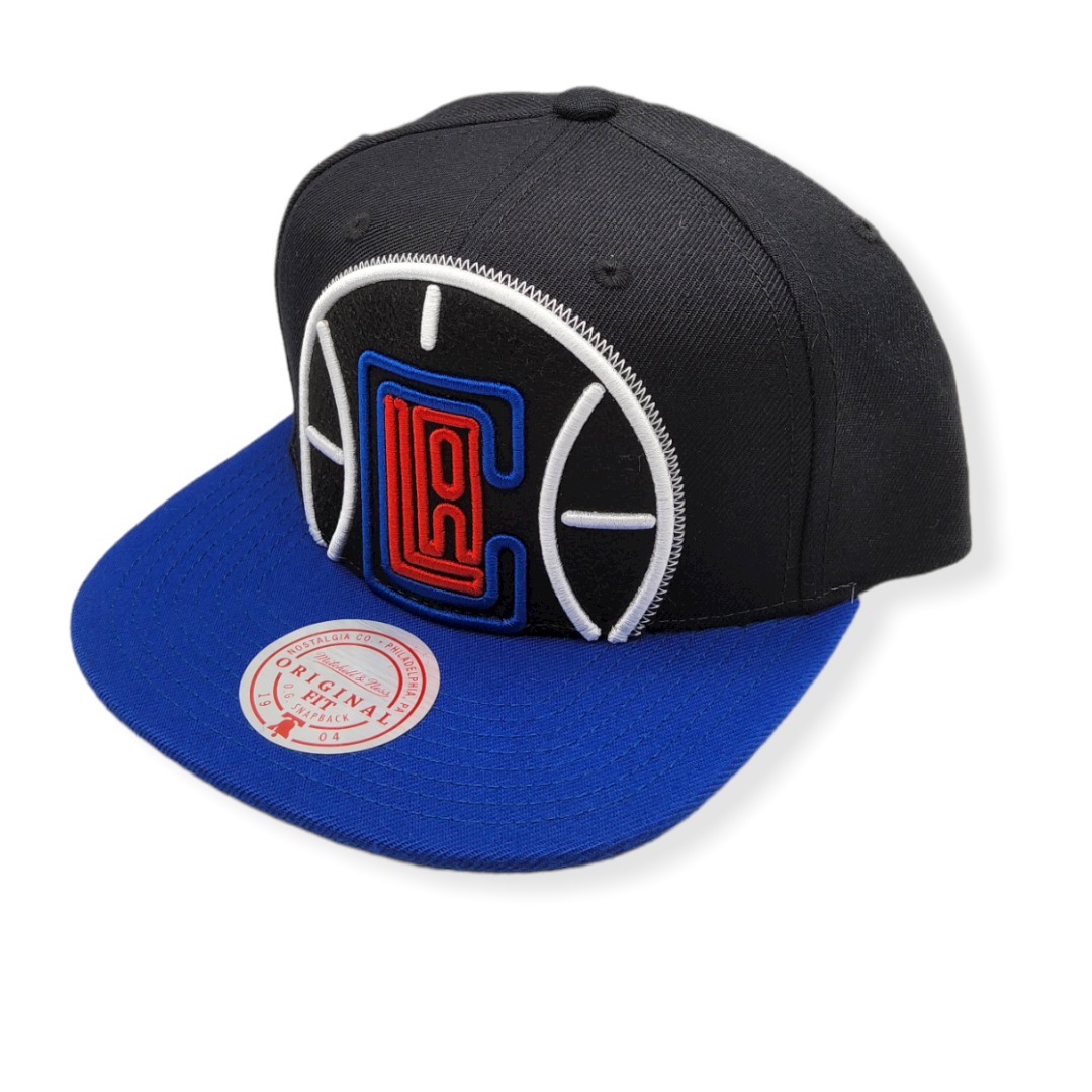 Mitchell & Ness Los Angeles Clippers Neon Crop XL Black/Royal Adjustable Snapback Hat Cap