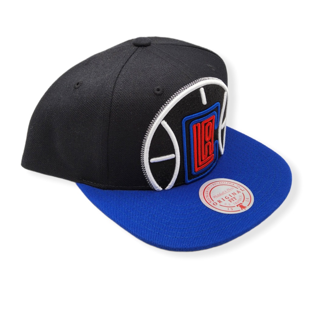 Mitchell & Ness Los Angeles Clippers Neon Crop XL Black/Royal Adjustable Snapback Hat Cap