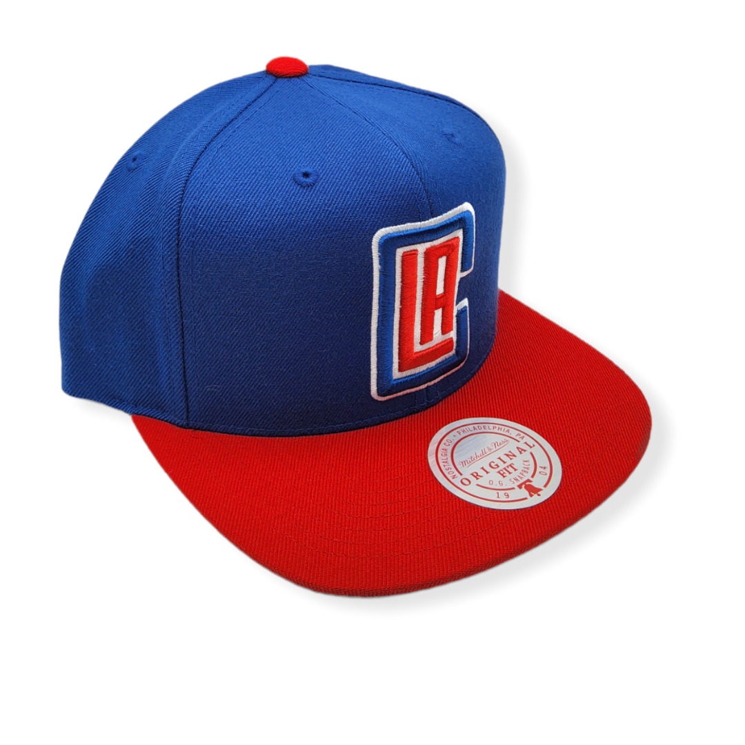 Mitchell & Ness Los Angeles Clippers Wool 2 Tone Royal/Red Adjustable Snapback Hat Cap