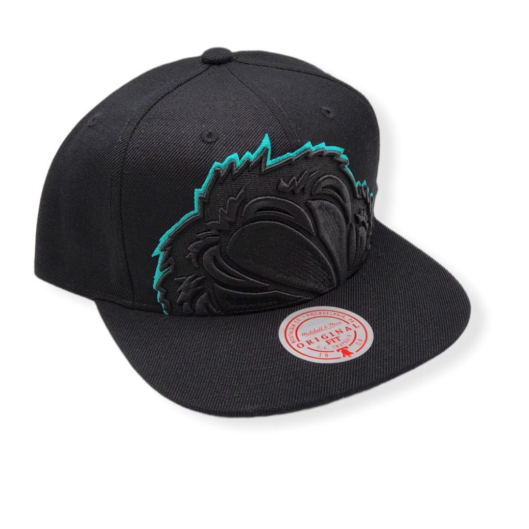 Mitchell & Ness Vancouver Grizzlies Cropped XL Hardwood Classics Black Adjustable Snapback Hat Cap