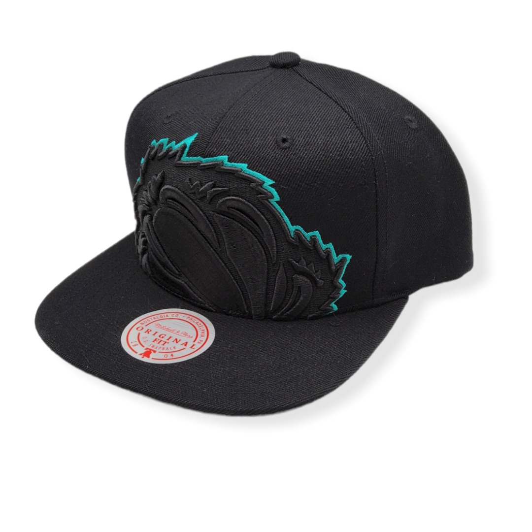 Mitchell & Ness Vancouver Grizzlies Cropped XL Hardwood Classics Black Adjustable Snapback Hat Cap