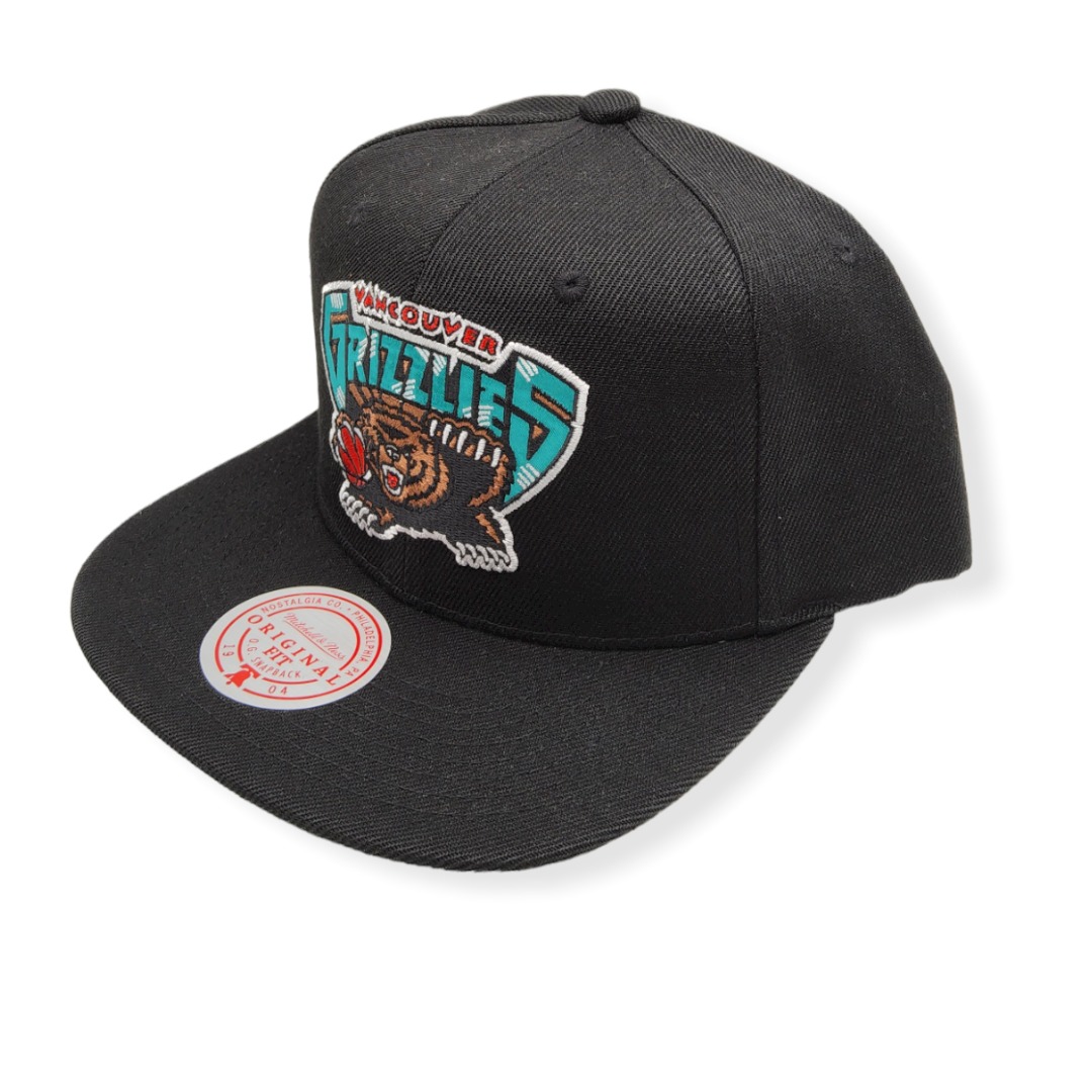 Mitchell & Ness Vancouver Grizzlies Black Satin Under Adjustable Snapback Hat Cap