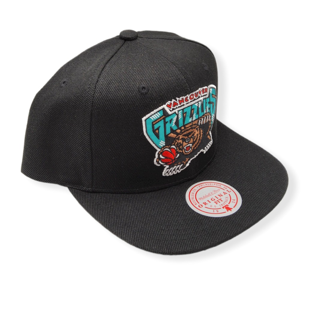 Mitchell & Ness Vancouver Grizzlies Black Satin Under Adjustable Snapback Hat Cap