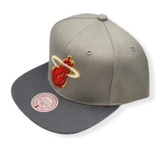 Mitchell & Ness Miami Heat Cool Grey 3 Adjustable Snapback Hat Cap