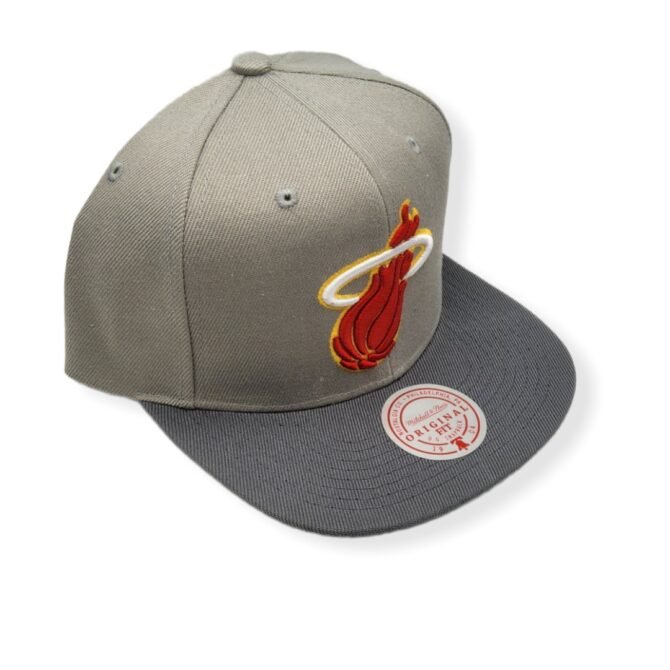 Mitchell & Ness Miami Heat Cool Grey 3 Adjustable Snapback Hat Cap