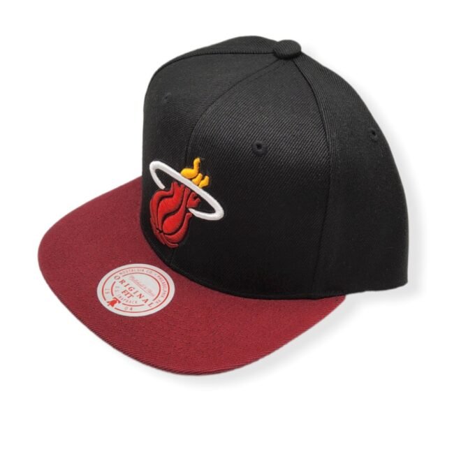 Mitchell & Ness Miami Heat Core Basic Black/Red Adjustable Snapback Hat Cap