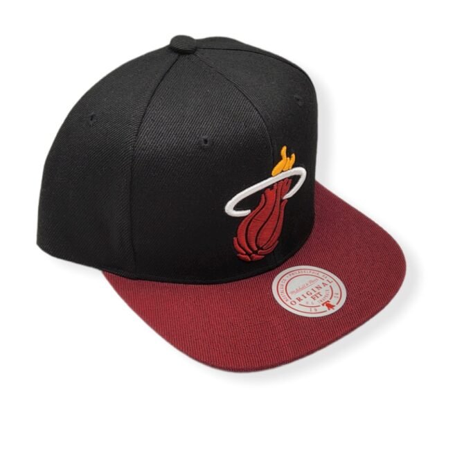 Mitchell & Ness Miami Heat Core Basic Black/Red Adjustable Snapback Hat Cap